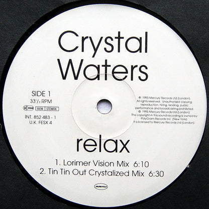 Crystal Waters : Relax (12")