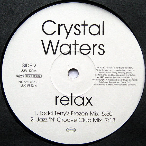 Crystal Waters : Relax (12")