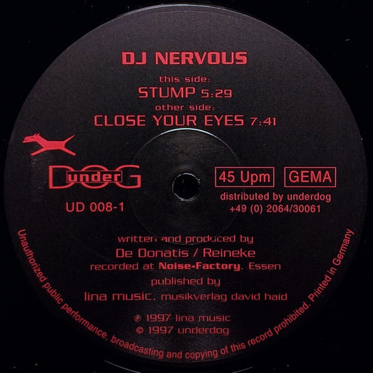DJ Nervous : Close Your Eyes / Stump (12")