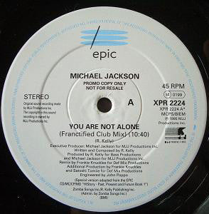 Michael Jackson : You Are Not Alone (Frankie Knuckles Remixes) (12", Promo)