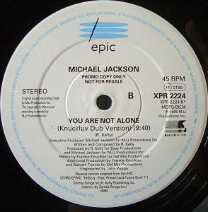 Michael Jackson : You Are Not Alone (Frankie Knuckles Remixes) (12", Promo)