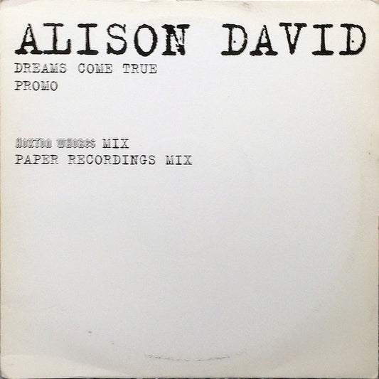 Alison David : Dreams Come True (12", Promo)