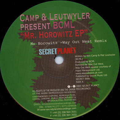 BCML : Mr. Horowitz EP (Part 2) (12", EP)
