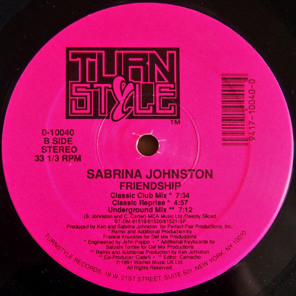 Sabrina Johnston : Friendship (12")