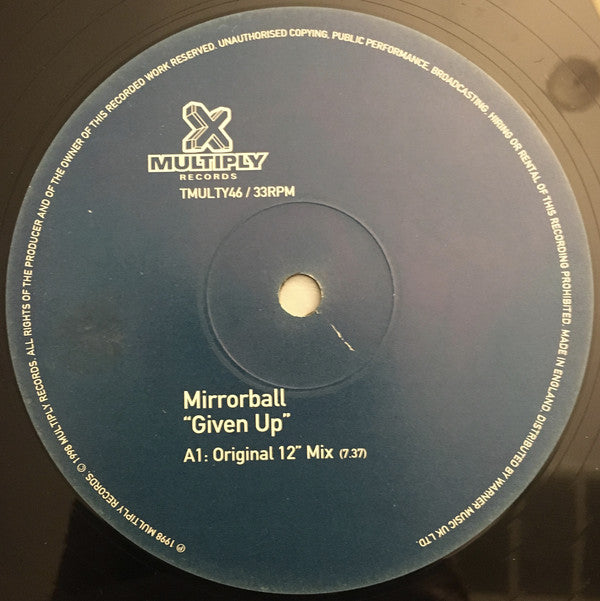 Mirrorball : Given Up (12", Single)