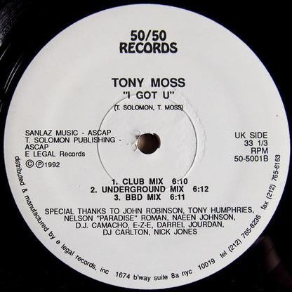 Tony Moss : I Got U (12")