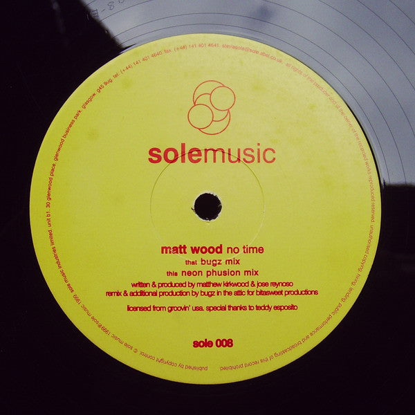 Matt Wood : No Time (12")