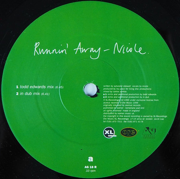 Nicole* : Runnin'  Away (12", 2/2)