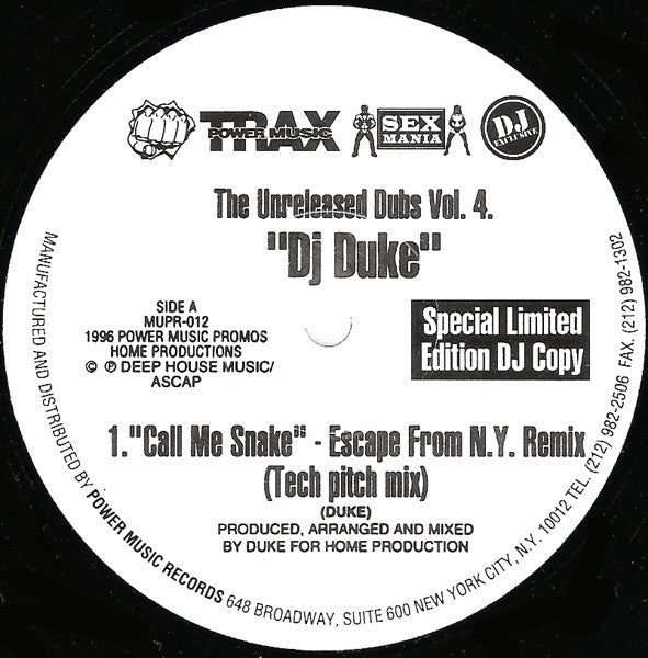 DJ Duke : The Unreleased Dubs Vol. 4 (12", Ltd)