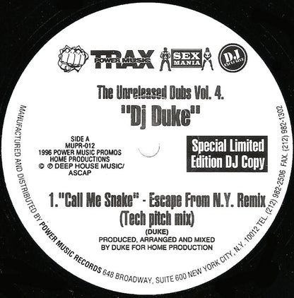 DJ Duke : The Unreleased Dubs Vol. 4 (12", Ltd)