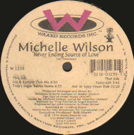 Michelle Wilson : Never Ending Source Of Love (12")