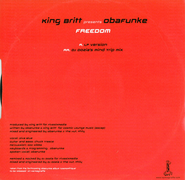 King Britt Presents Obafunke* : Freedom (12")