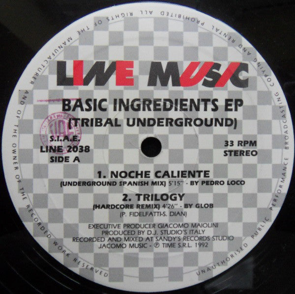 Various : Basic Ingredients EP (Tribal Underground) (12")