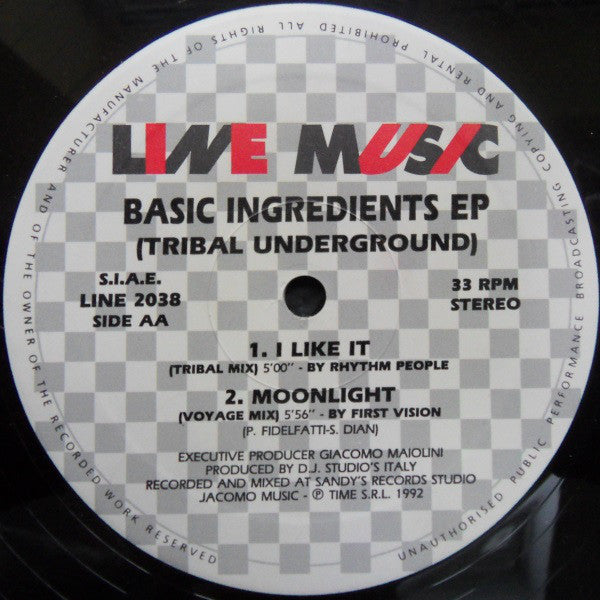 Various : Basic Ingredients EP (Tribal Underground) (12")