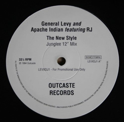 General Levy & Apache Indian : The New Style (12", Promo)