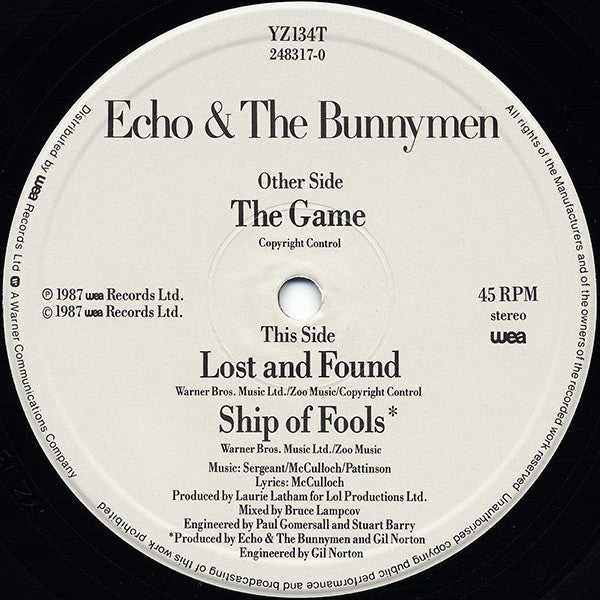 Echo & The Bunnymen : The Game (12", Single)