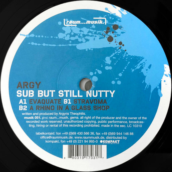 Argy : Sub But Still Nutty (12")