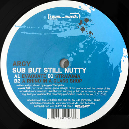 Argy : Sub But Still Nutty (12")