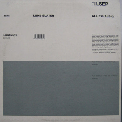 Luke Slater : All Exhale #2 (12")