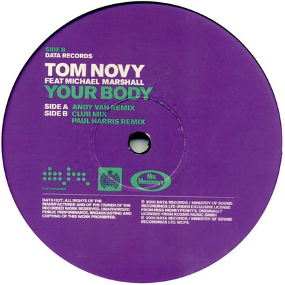 Tom Novy Feat Michael Marshall : Your Body (12", Single)