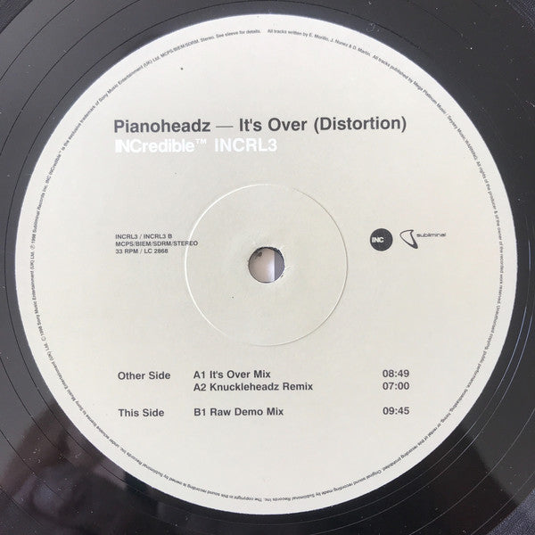 Pianoheadz* : It's Over (Distortion) (12")
