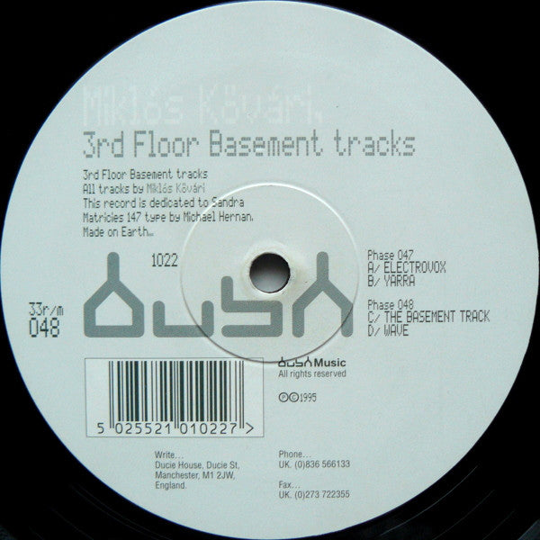 Miklós Kővári* : 3rd Floor Basement Tracks (12")