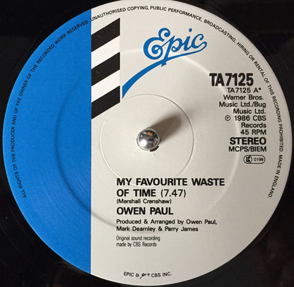 Owen Paul : My Favourite Waste Of Time (12")