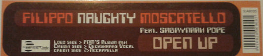 Filippo Moscatello Feat. Sabrynaah Pope : Open Up (12")