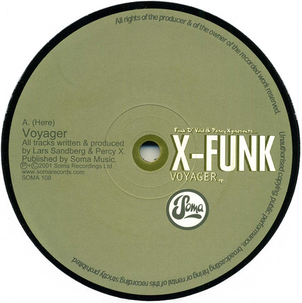 Funk D'Void & Percy X presents X-Funk : Voyager EP (12", EP)