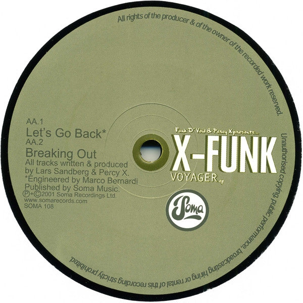 Funk D'Void & Percy X presents X-Funk : Voyager EP (12", EP)