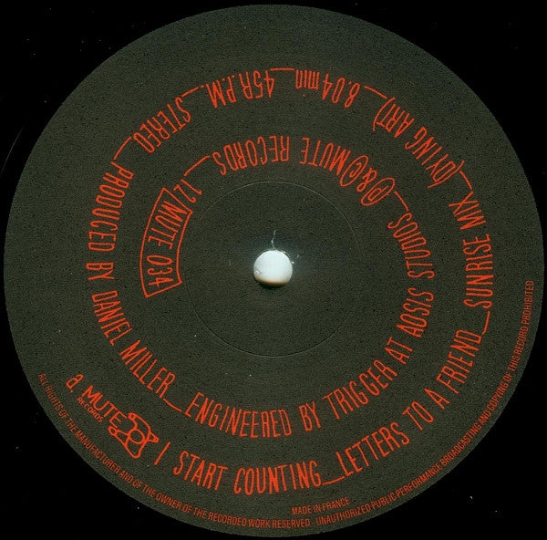 I Start Counting : Letters To A Friend (12", Single)