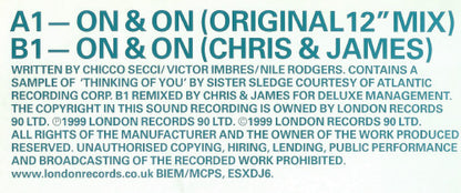 Hurricane : On & On (12", Promo)