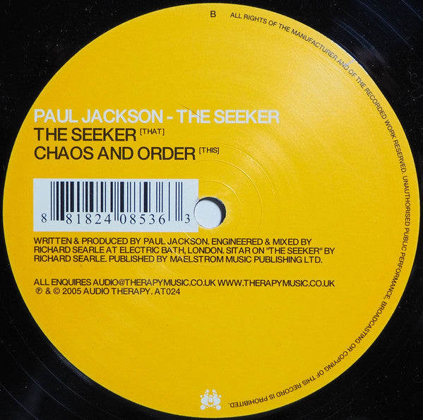 Paul Jackson : The Seeker (12")