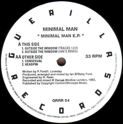 Minimal Man : Minimal Man E.P. (12", EP)