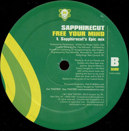 Sapphirecut : Free Your Mind (12", Single)