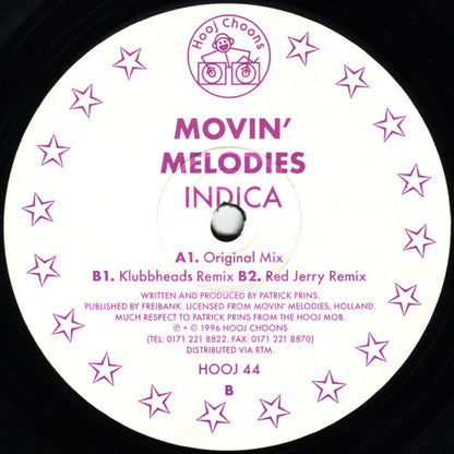 Movin' Melodies : Indica (12", Single)