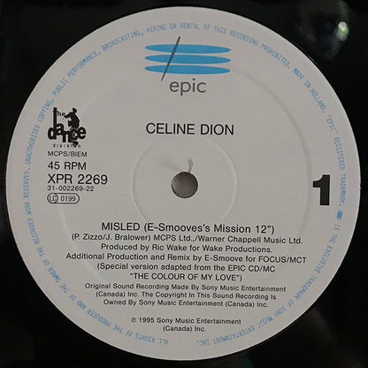Céline Dion : Misled (E-Smoove Mixes) (12", Single, Promo)