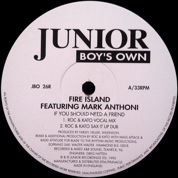 Fire Island : If You Should Need A Friend (Remixes) (12")