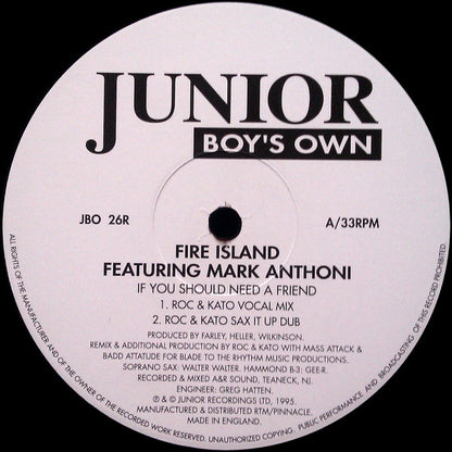 Fire Island : If You Should Need A Friend (Remixes) (12")
