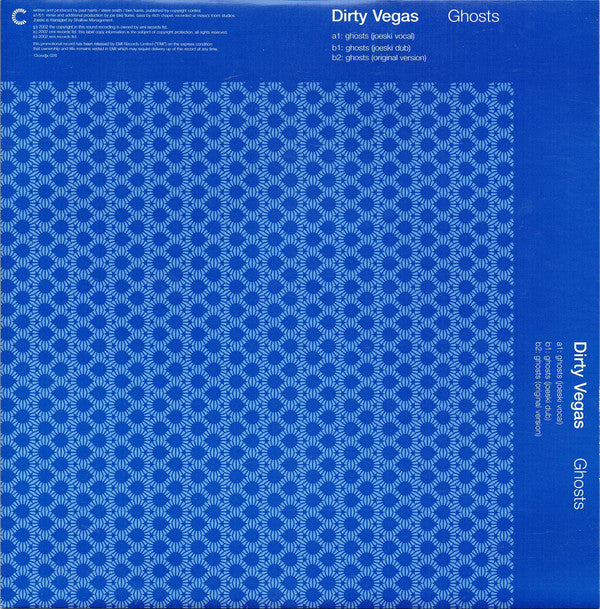 Dirty Vegas : Ghosts (12", Single, Promo)