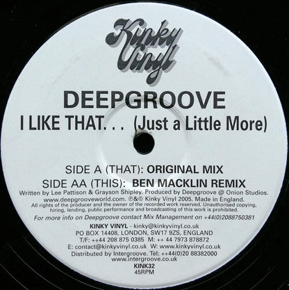 Deepgroove : I Like That (12")