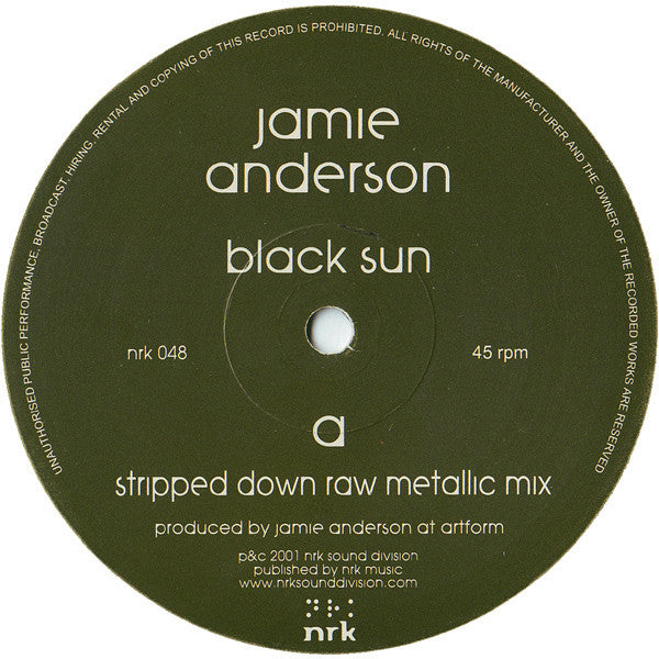 Jamie Anderson : Black Sun (12")