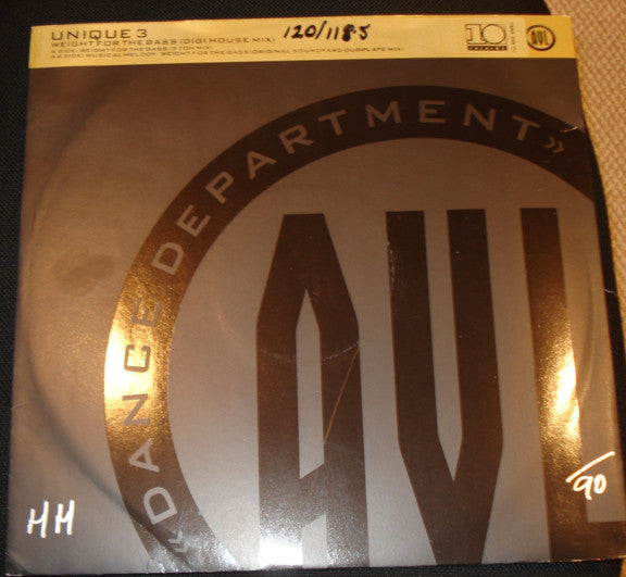 Unique 3 : Weight For The Bass / Musical Melody (12", Promo)