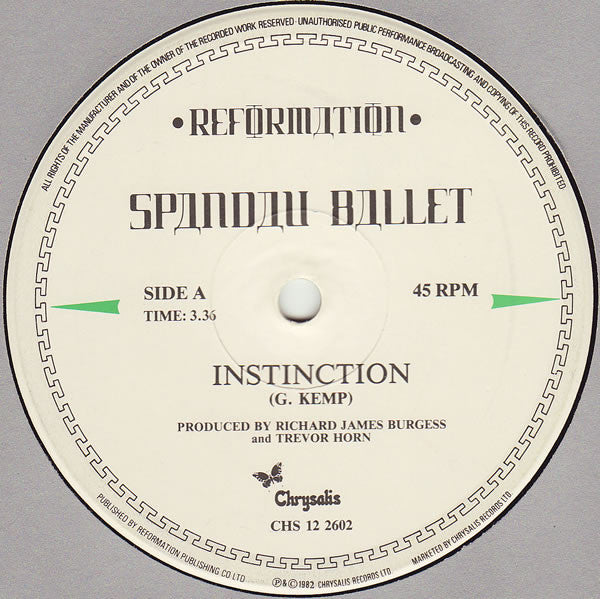 Spandau Ballet : Instinction (12", Single)