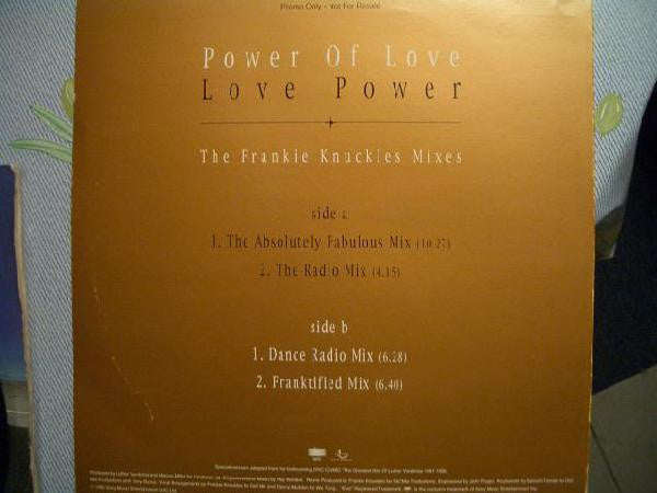 Luther Vandross : Power Of Love / Love Power (Frankie Knuckles Mixes) (12", Promo)