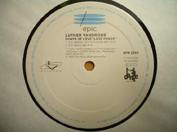 Luther Vandross : Power Of Love / Love Power (Frankie Knuckles Mixes) (12", Promo)