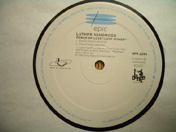 Luther Vandross : Power Of Love / Love Power (Frankie Knuckles Mixes) (12", Promo)
