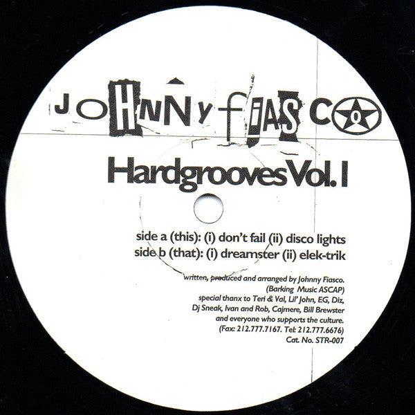 Johnny Fiasco : Hardgrooves Vol. I (12")
