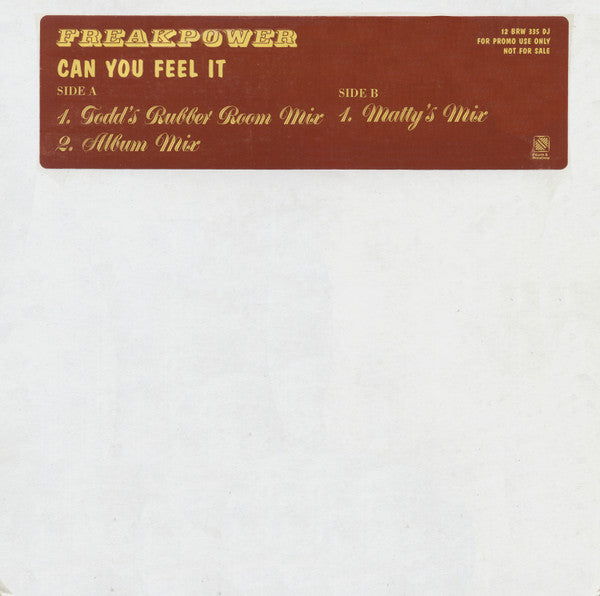 Freakpower* : Can You Feel It (12", Promo)