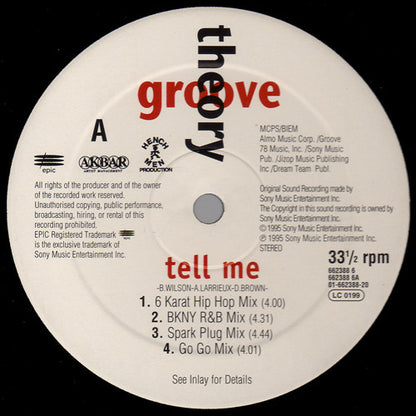 Groove Theory : Tell Me (The Remixes) (12")